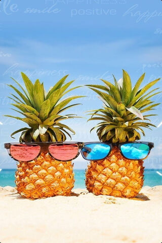 Tropical Vibes: Pineapples in Sky Sunglasses! 🌴😎