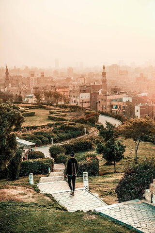 Sunset Serenity Over Cairo: A Stroll Through Azhar