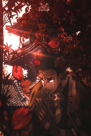 Guardian of the Night: Gyomei Himejima in Autumn's Embrace 🍂✨