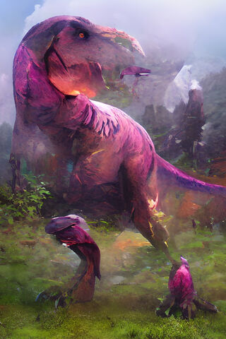 Majestic Pink Dinosaur: A Prehistoric Wonder 🌸🦖
