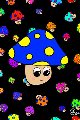 Mushroom Wonderland: A Colorful Downpour 🍄🌈