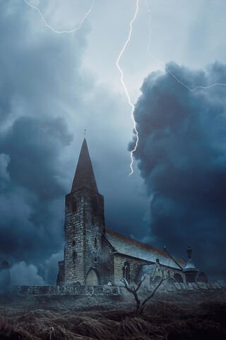 Stormy Fortress: A Tale of Rain and Thunder