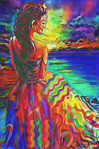 Whispers of the Colorful Shore 🌊🌈