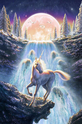 Mystical Cascade: The Unicorn's Realm 🌈🦄