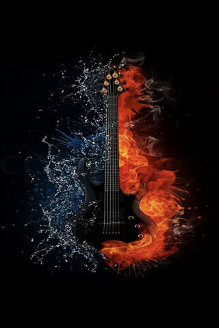 Harmony of Elements: Fire and Water Guitar