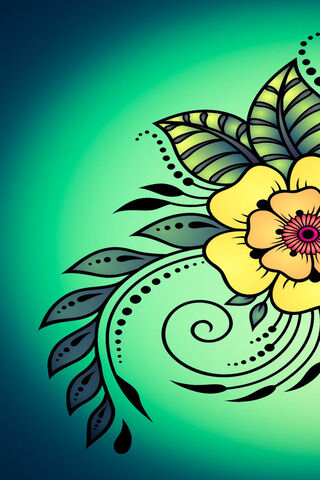 Vibrant Harmony: The Yellow Teal Bloom 🌼💚