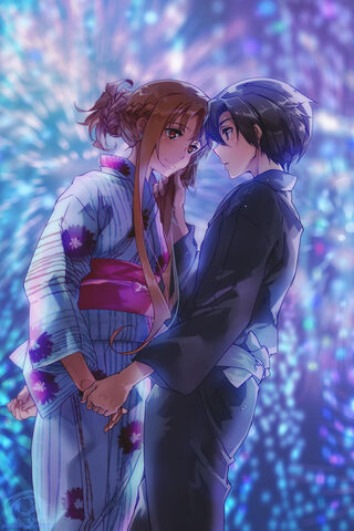 A Moment of Connection: Asuna and Kirito Under the Stars ✨💖