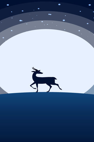 Moonlit Stroll: A Serene Encounter with Nature 🌙🦌