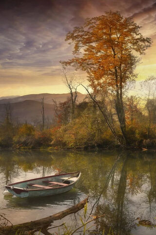Serenity on the Water: Autumn Reflections