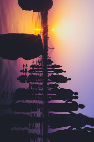 Serene Shores: A Sunset Gathering 🌅