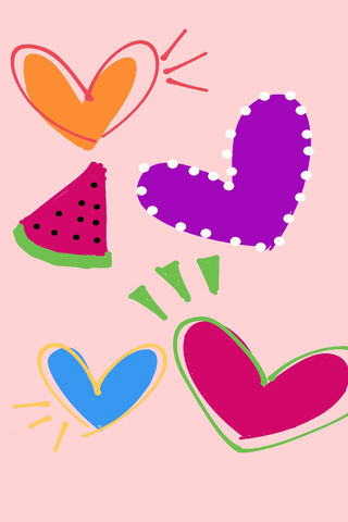 Colorful Hearts of Joy 💖🍉