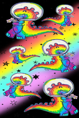 Rainbow Adventures of the Cosmic Dino 🌈🦖