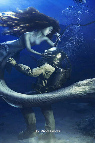 Underwater Encounter: Diver Meets Enchantment 🌊🧜 