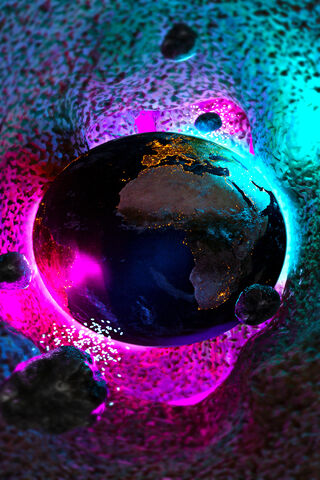 Cosmic Glow: A Vibrant View of Earth 🌍✨