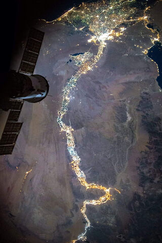 Illuminated Nile: A Nighttime View of Egypt