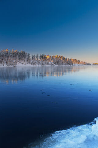 Winter's Embrace at Snowy Lake ❄️🌊