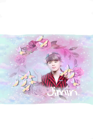 Whimsical Elegance: Jimin in a Floral Dream 🌸🦋
