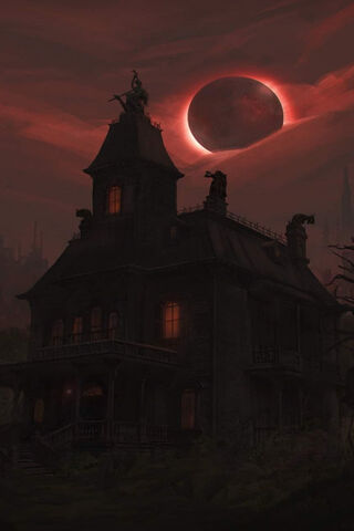 Eclipse Over the Enchanted Manor 🌒🏚️