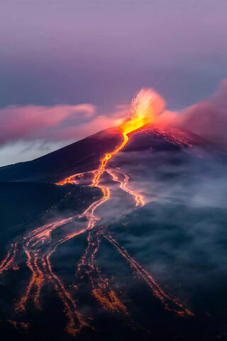 Eruption of Fire: Nature's Fiery Dance 🌋🔥