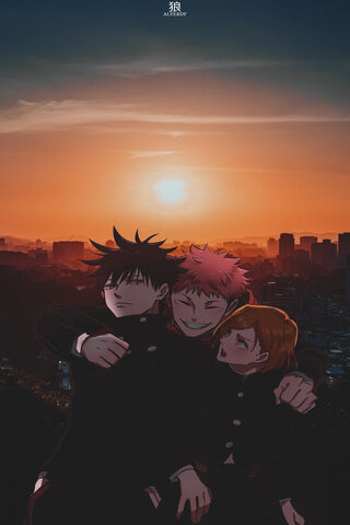 Sunset Bonds: The Trio of Jujutsu Kaisen 🌅✨
