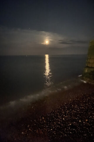 Moonset At Sea