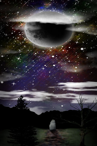 Mystical Night: The Quarter Moon's Embrace 🌙✨
