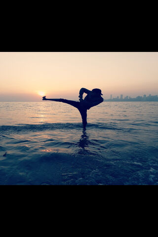 Sunset Kicks: A Dance with the Waves 🌅🥋