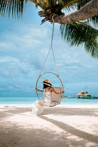 Tropical Bliss on a Swing 🌴✨