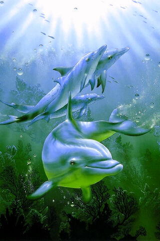 Beneath the Waves: A Dance of Dolphins 🌊🐬