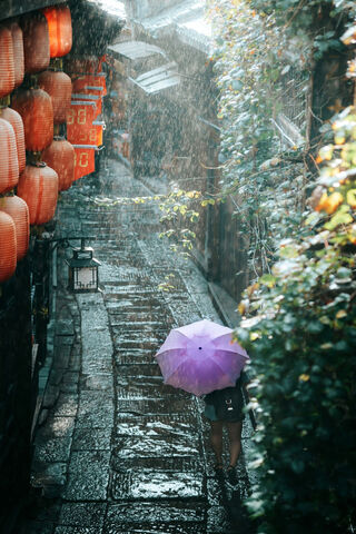 A Serene Stroll Through Rainy Streets 🌧️☔