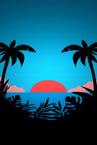 Tropical Twilight: A Blue Sunset Escape 🌅🌴