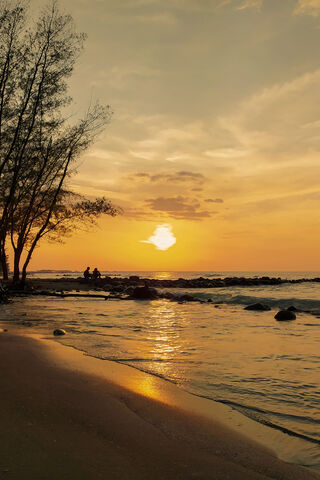 Golden Horizons: A Serene Evening by the Shore 🌅