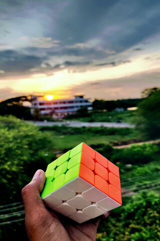 Twist and Turn: The Colorful Challenge of the Rubik's Cube! 🧩🌅