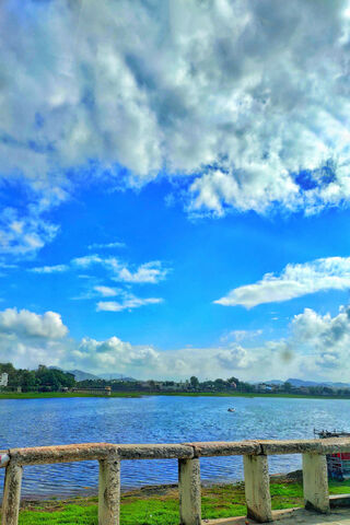 Serenity at Fatehsagar Lake 🌊☁️