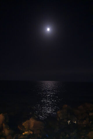 Moonlit Serenity Over Jeddah's Shores 🌙🌊