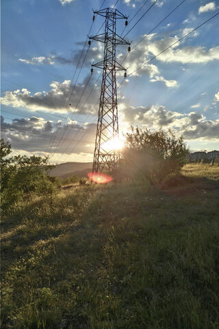 Sunset Serenity: Nature Meets Power