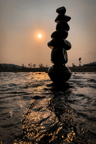 Pebble Tower at Sunset 🌅