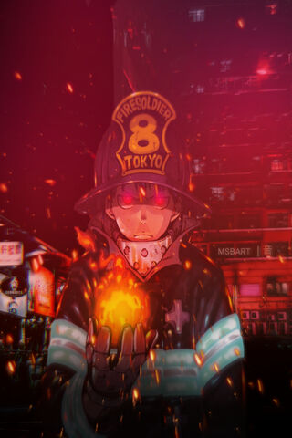 Fire Force Shinra Kusakabe On Fire HD Anime Wallpapers  HD Wallpapers  ID  44525