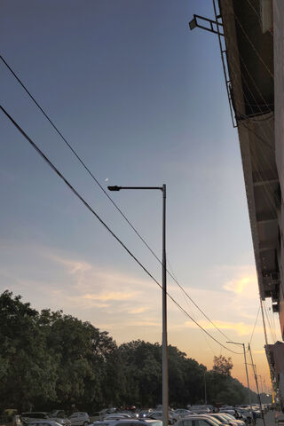 Moonlit Serenity: A Street Lamp's Glow