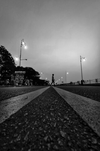 Evening Stroll: A Journey in Shadows