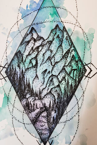 Mystical Peaks: A Watercolor Dream 🌄💧