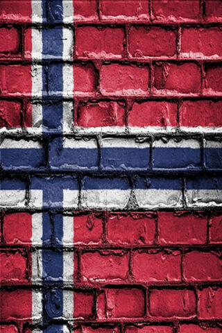 Vibrant Heritage: The Norway Flag on Brick