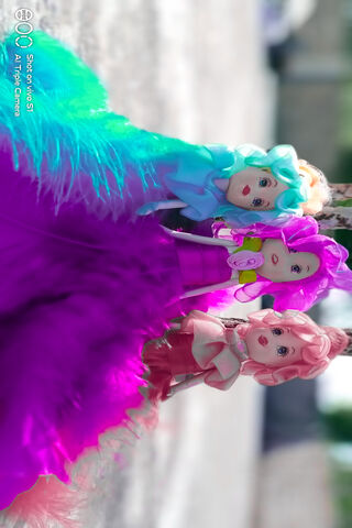 Whimsical Wonders: The Enchanted Doll Trio 🌈✨