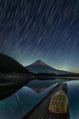 Starry Serenity Over Shizuoka: A Night with Mount Fuji 🌌🏔️