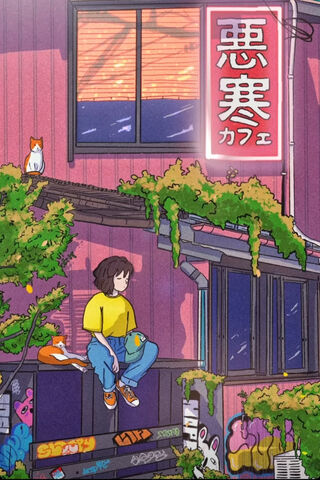 Serenity in the Neon Glow 🌸✨