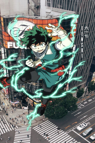 Deku's Electric Leap in Tokyo ⚡️🏙️