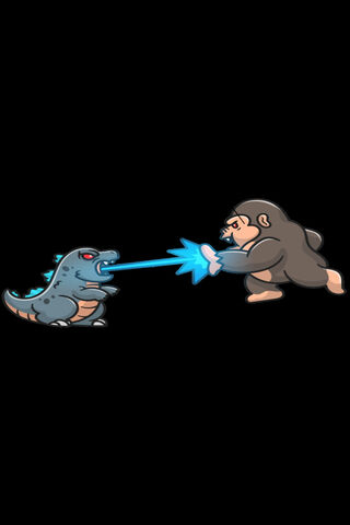 Epic Showdown: Godzilla vs. King Kong in Cartoon Style! 🦖👊