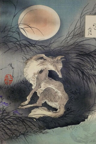 Mystical Moonlit Fox: A Glimpse into Japanese Folklore 🌙🦊