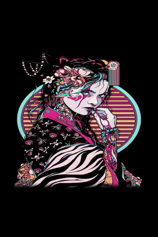 Vibrant Elegance: A Modern Geisha