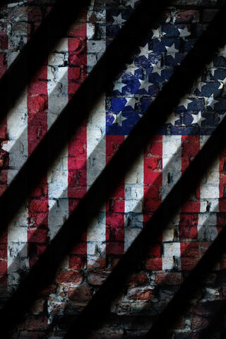 Patriotic Brickwork: The USA Flag in Texture 🇺🇸🧱